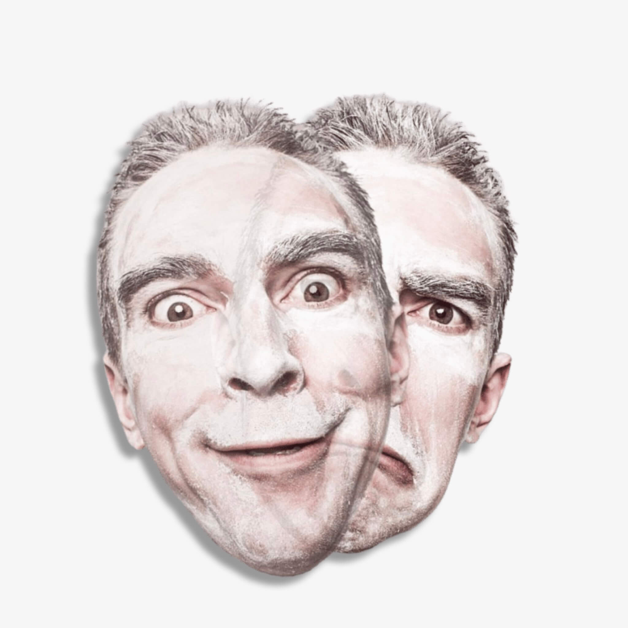 Ein lachendes und ein weinendes Gesicht